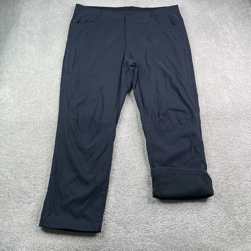 Orvis Pants Mens 40x30 Black Fleece Lined Performance Tech Stretch Hiking